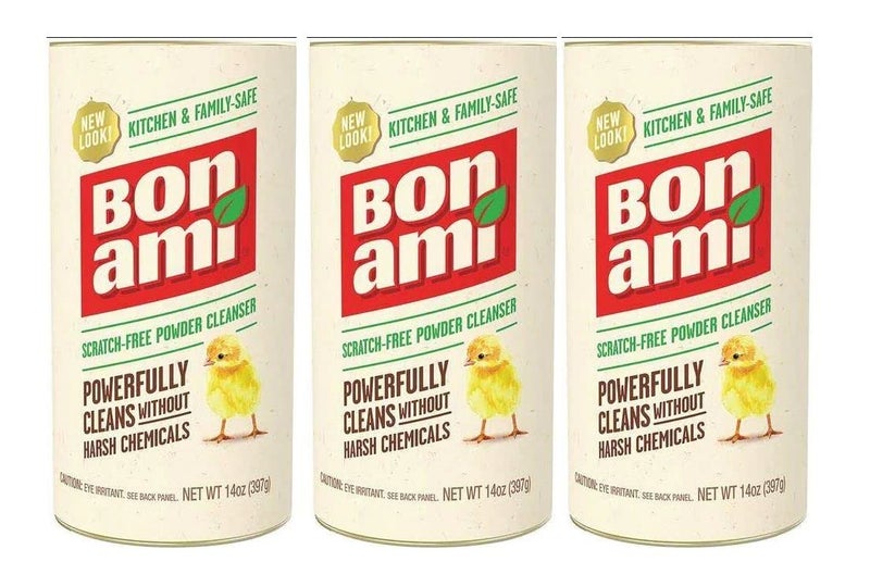 BON AMI Powder Cleanser for Kitchens & Bathrooms - All Types of Surfaces, Cleans Grime & Dirt, Polishes Surfaces, Absorbs Odors (3 Pack)